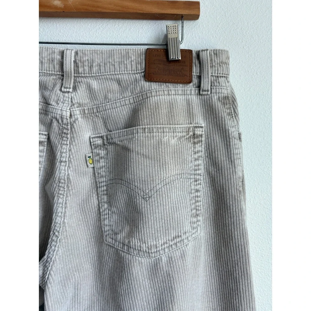 Levis Baggy Dad Corduroy Pants Tan Beige Mid Rise 31x30 Straight Leg